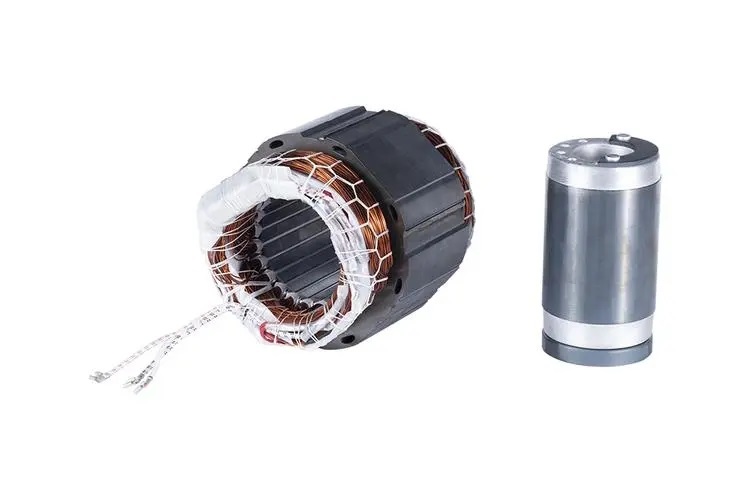 Air conditioning compressor - motor rotor assembly line